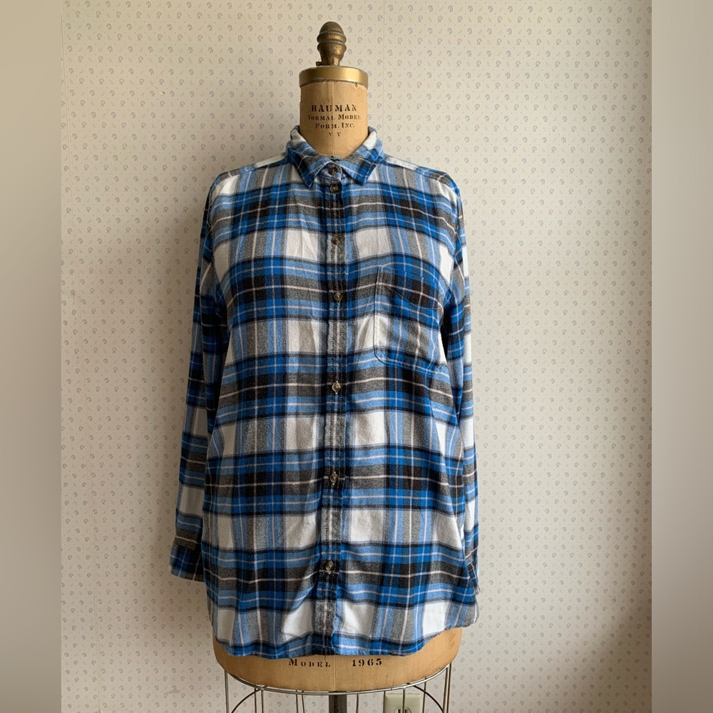 American Eagle Boyfriend Fit Plaid Button Down Shirt sz Extra Large TP2